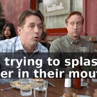 and trying to splash water in their mouths.