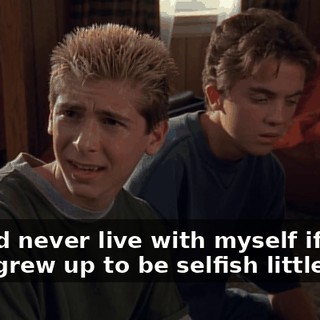 I could never live with myself if my boys grew up to be selfish little pigs.