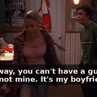 - No way, you can't have a gun. - It's not mine. It's my boyfriend's.