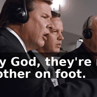 Oh, my God, they're racing each other on foot.