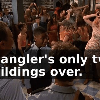 Spangler's only two buildings over.