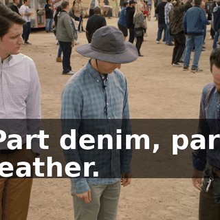 Part denim, part leather.