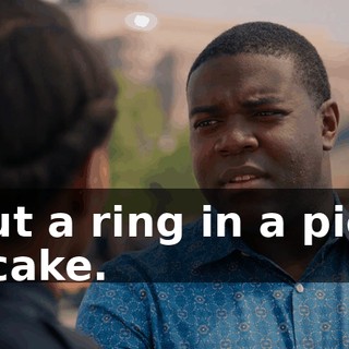 I put a ring in a piece of cake.