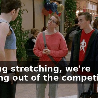 during stretching, we're pulling out of the competition.