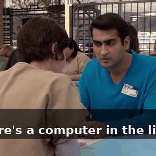 - No. - There's a computer in the library
