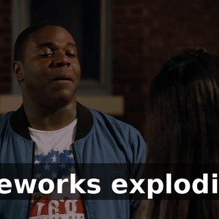[fireworks exploding]