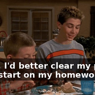 Well, I'd better clear my plate and start on my homework.