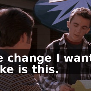 The change I want to make is this.