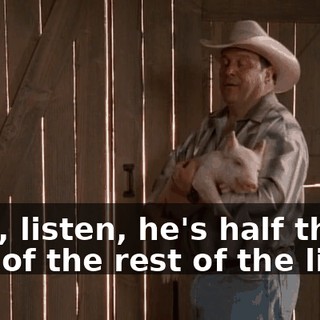 Well, listen, he's half the size of the rest of the litter.