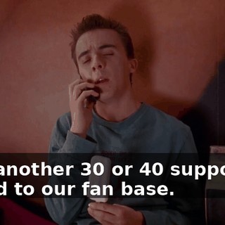 Plus another 30 or 40 supporters added to our fan base.