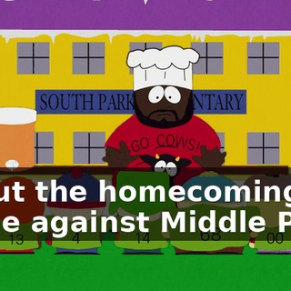 about the homecoming game against Middle Park.