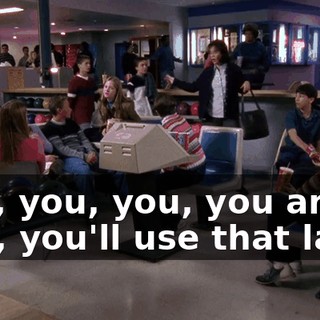 You, you, you, you and you, you'll use that lane.