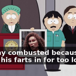 Kenny combusted because he held his farts in for too long.