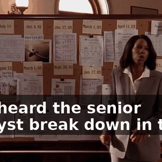 you heard the senior analyst break down in tears
