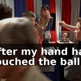 after my hand has touched the ball.