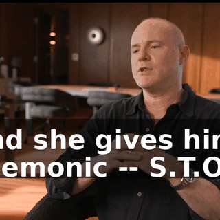 -And she gives him a mnemonic -- S.T.O.P.