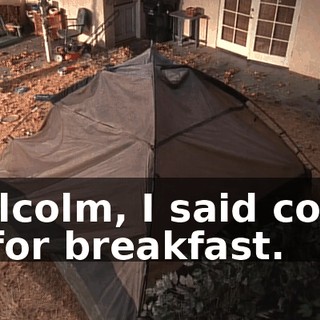 Malcolm, I said come in for breakfast.