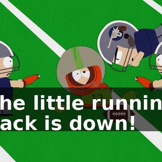 The little running back is down!