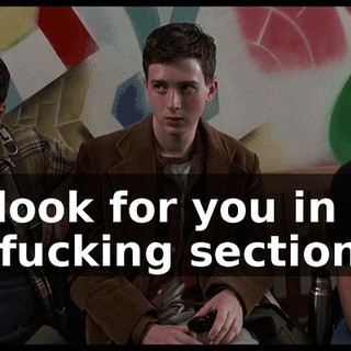 I'll look for you in the no-fucking section.