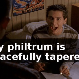 My philtrum is gracefully tapered.