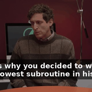 That's why you decided to write the slowest subroutine in history?