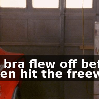 Her bra flew off before I even hit the freeway.