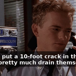 If you put a 10-foot crack in them, they pretty much drain themselves.