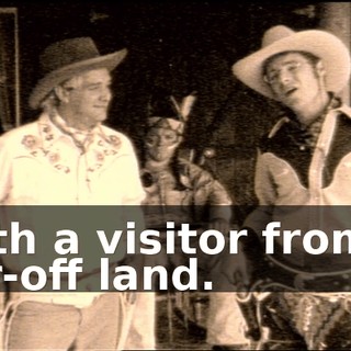 with a visitor from a far-off land.