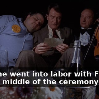 Oh, she went into labor with Francis in the middle of the ceremony.