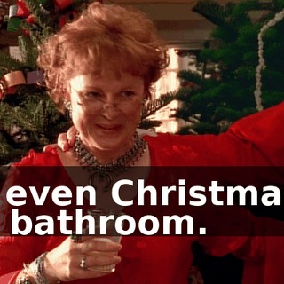 It's even Christmas in the bathroom.