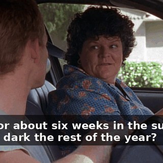 Only for about six weeks in the summer. Isn't it dark the rest of the year?
