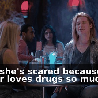 that she's scared because her sister loves drugs so much