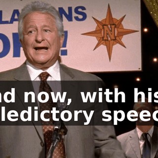 And now, with his valedictory speech,