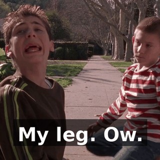 My leg. Ow.