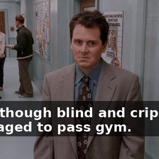 who though blind and crippled, managed to pass gym.