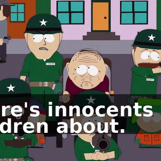 There's innocents and children about.