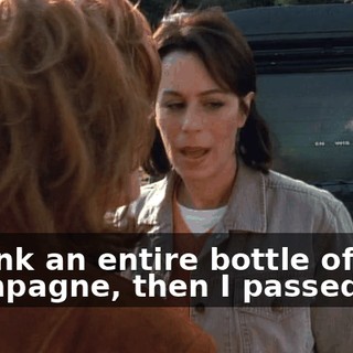 I drank an entire bottle of champagne, then I passed out.