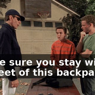 Make sure you stay within 30 feet of this backpack.