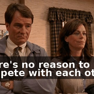 There's no reason to compete with each other.