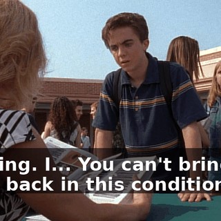 Nothing. I... You can't bring the book back in this condition.