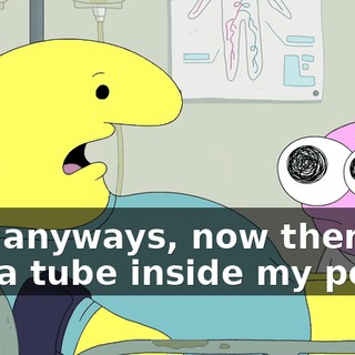And anyways, now there's like a tube inside my penis.