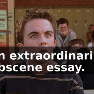 an extraordinarily obscene essay.