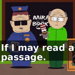 If I may read a passage.