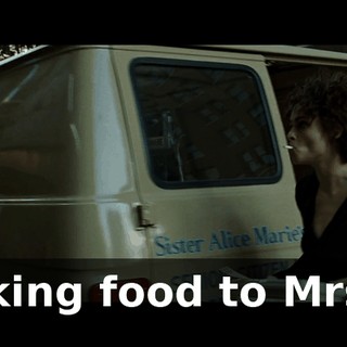 Taking food to Mrs...