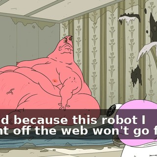 I'm sad because this robot I bought off the web won't go faster.