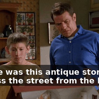 There was this antique store across the street from the bank,