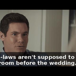 the in-laws aren't supposed to touch the groom before the wedding.