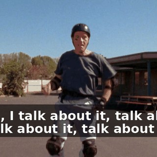 ♪ Well, I talk about it, talk about it Talk about it, talk about it ♪