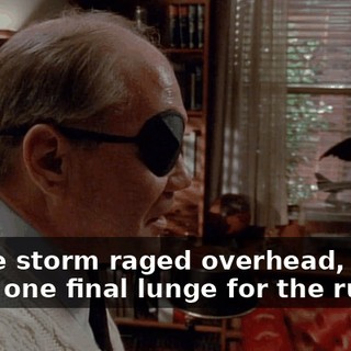 As the storm raged overhead, he made one final lunge for the rudder.