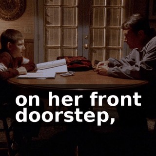 on her front doorstep,